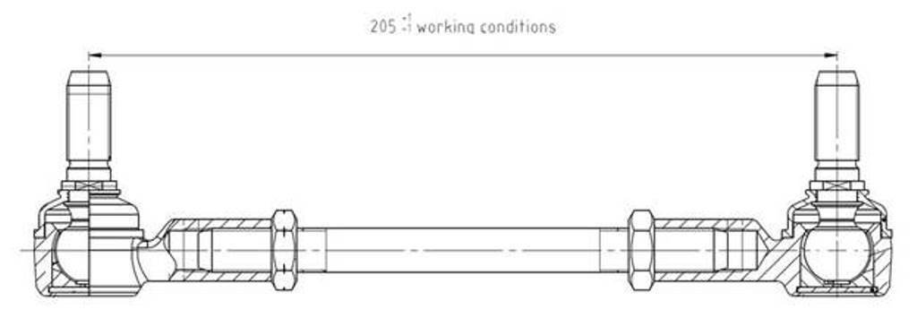 Front brake reaction link (tie rod assembly)
