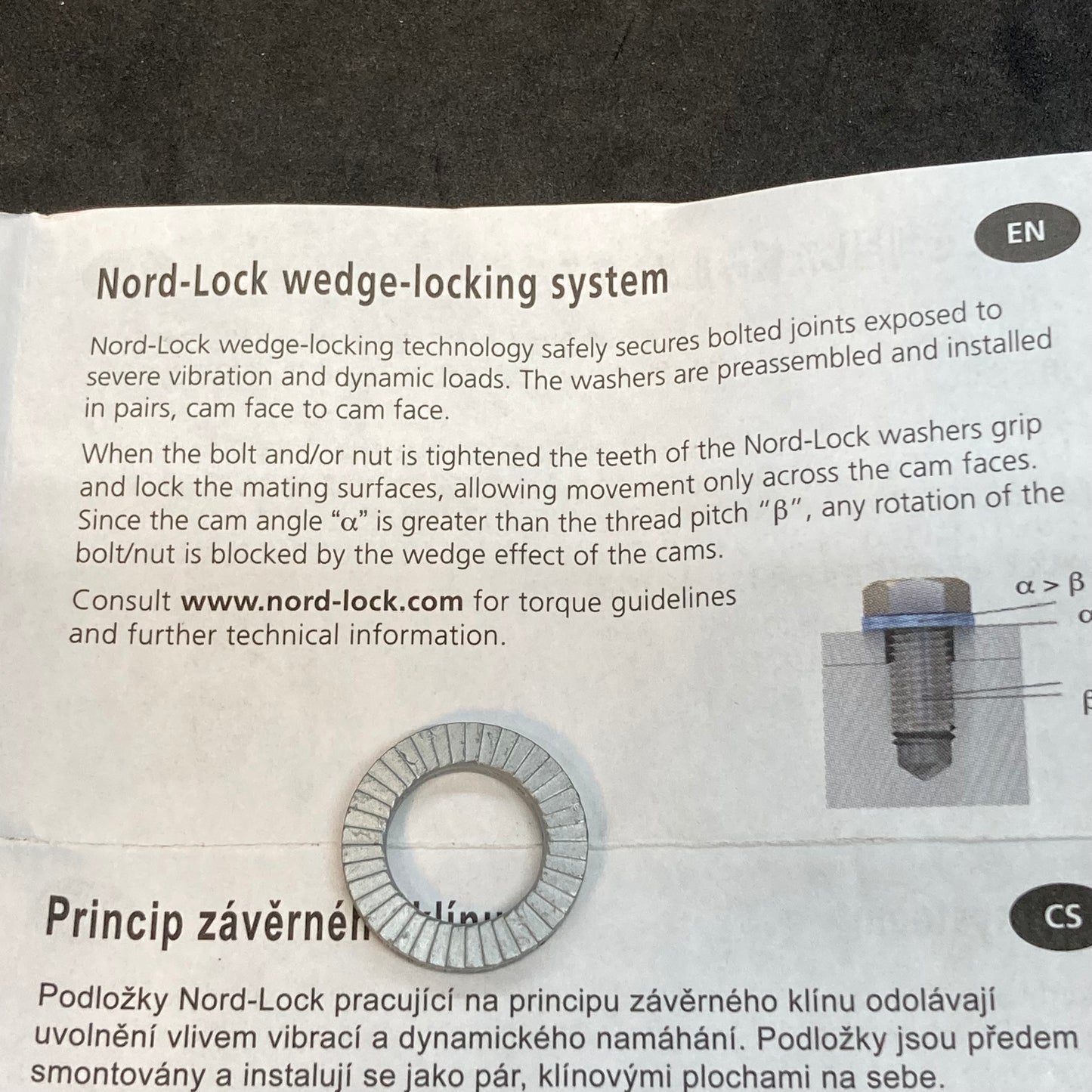 Nord-Lock washer, 10 mm