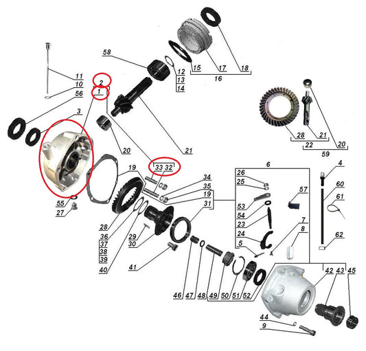 Final drive case assembly for 2WD (black)